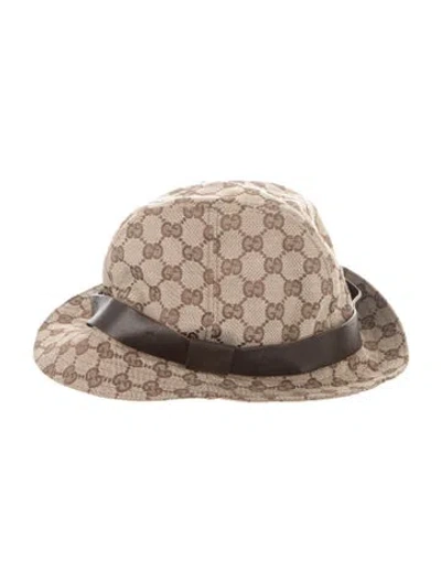 Pre-owned Gucci Gg Canvas Bucket Hat In Brown