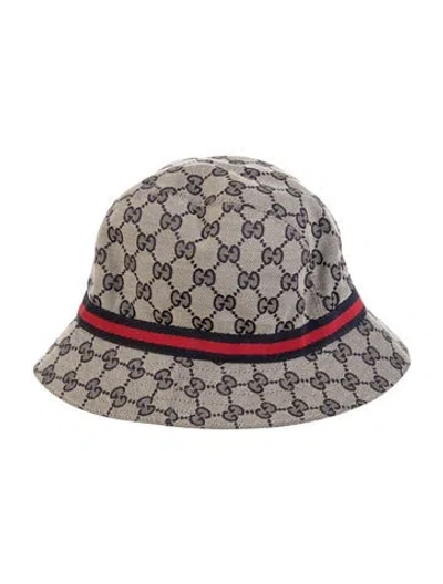 Pre-owned Gucci Gg Canvas Bucket Hat In Gray