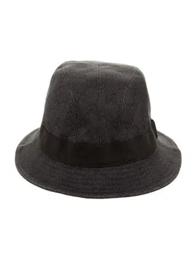 Pre-owned Gucci Gg Canvas Bucket Hat In Gray