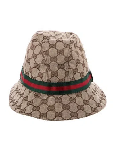 Pre-owned Gucci Gg Canvas Bucket Hat In Neutral