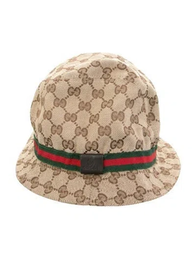 Pre-owned Gucci Babies' Gg Canvas Bucket Hat In Neutrals