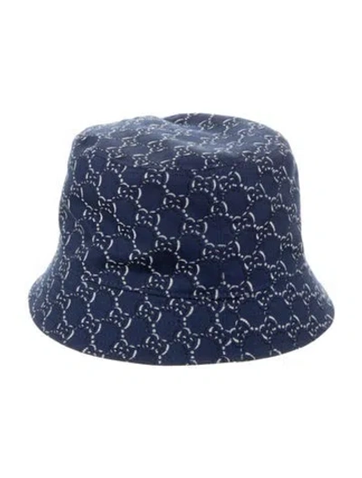 Pre-owned Gucci Gg Canvas Bucket Hat W/tags In Blue