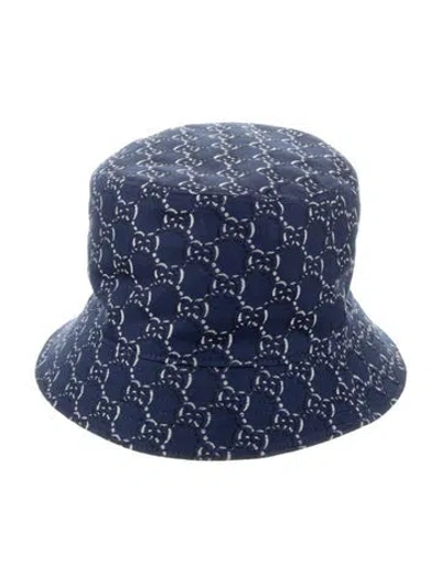 Pre-owned Gucci Gg Canvas Bucket Hat W/tags In Blue
