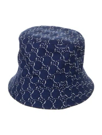Pre-owned Gucci Gg Canvas Bucket Hat W/tags In Blue