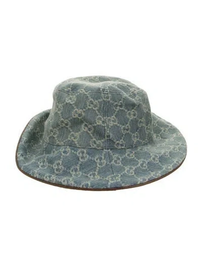 Pre-owned Gucci Gg Canvas Bucket Hat W/tags In Blue