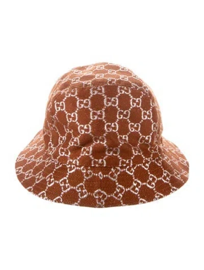 Pre-owned Gucci Gg Canvas Bucket Hat W/tags In Orange/silver