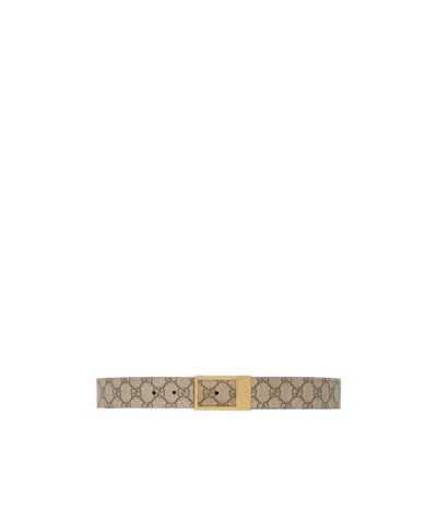 Gucci Gg Canvas Buckled Belt In Nude