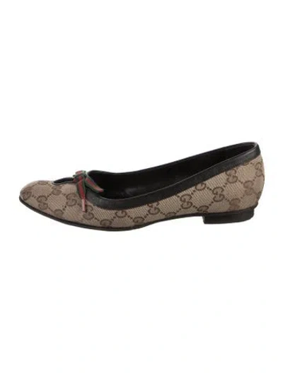Pre-owned Gucci Gg Canvas Canvas Ballet Flats In Multicolor