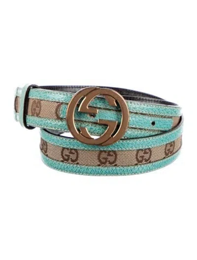 Pre-owned Gucci Gg Canvas Canvas Belt