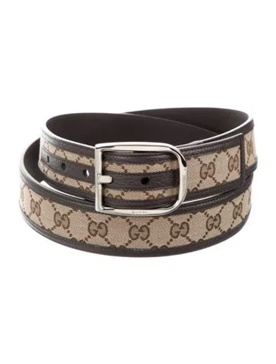 Pre-owned Gucci Gg Canvas Canvas Belt In Brown