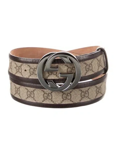 Pre-owned Gucci Gg Canvas Canvas Belt In Brown