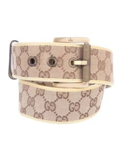 Pre-owned Gucci Gg Canvas Canvas Belt In Brown