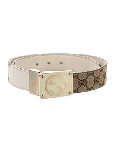 Pre-owned Gucci Gg Canvas Canvas Belt In Multi