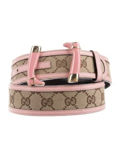 Pre-owned Gucci Gg Canvas Canvas Belt In Multi