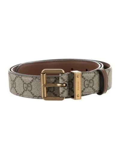 Pre-owned Gucci Gg Canvas Canvas Belt In Neutral