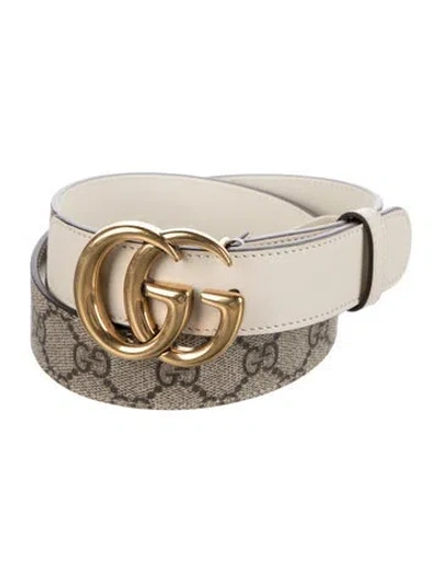 Pre-owned Gucci Gg Canvas Canvas Belt In Neutrals