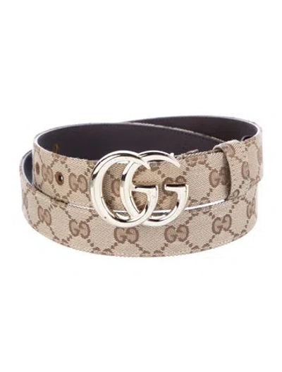 Pre-owned Gucci Gg Canvas Canvas Belt W/ Tags In Brown