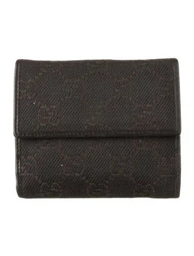 Pre-owned Gucci Gg Canvas Canvas Bifold Wallet In Brown
