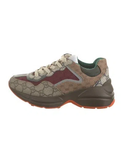 Pre-owned Gucci Gg Canvas Canvas Chunky Sneakers In Brown/neutrals