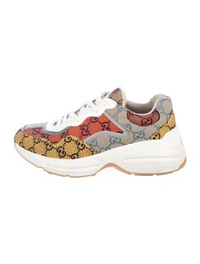 Pre-owned Gucci Gg Canvas Canvas Chunky Sneakers In Neutral