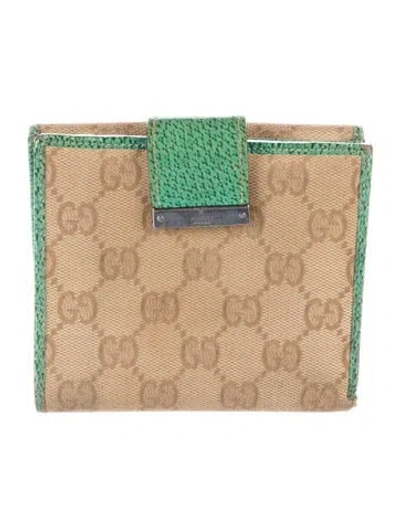 Pre-owned Gucci Gg Canvas Canvas Compact Wallet In Multi
