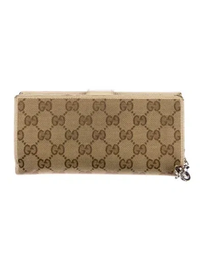 Pre-owned Gucci Gg Canvas Canvas Continental Wallet In Brown
