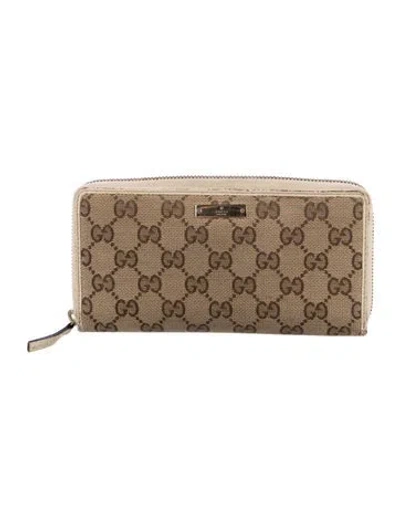 Pre-owned Gucci Gg Canvas Canvas Continental Wallet In Brown