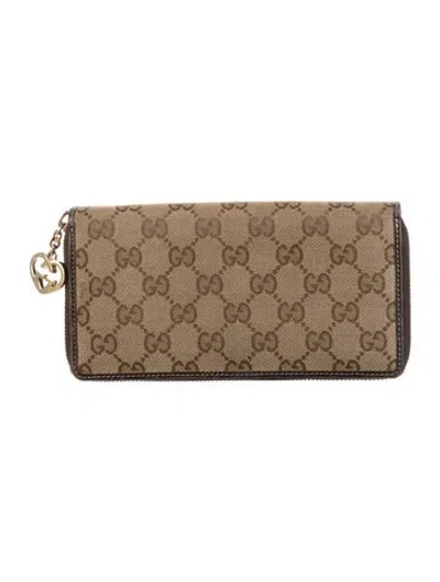 Pre-owned Gucci Gg Canvas Canvas Continental Wallet In Brown