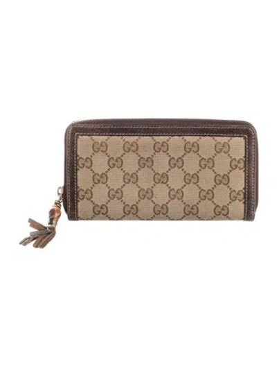 Pre-owned Gucci Gg Canvas Canvas Continental Wallet In Brown