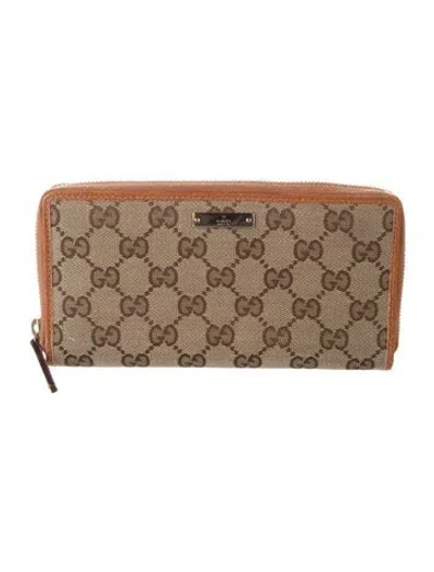 Pre-owned Gucci Gg Canvas Canvas Continental Wallet In Brown