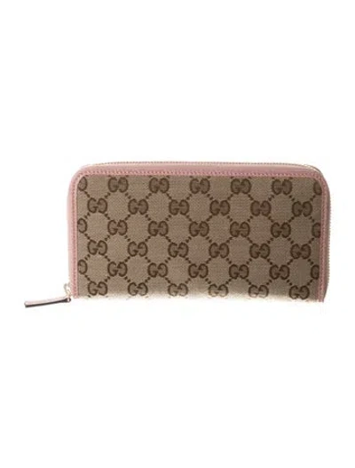 Pre-owned Gucci Gg Canvas Canvas Continental Wallet In Neutral