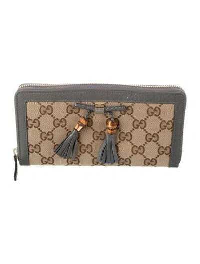 Pre-owned Gucci Gg Canvas Canvas Continental Wallet In Neutral