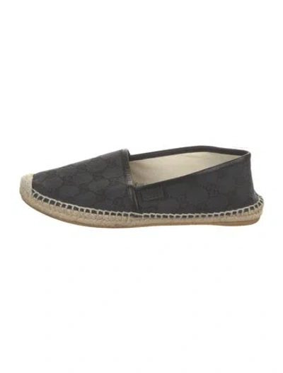 Pre-owned Gucci Gg Canvas Canvas Espadrilles In Black