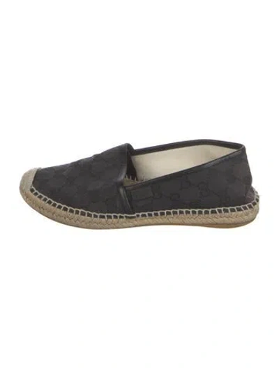 Pre-owned Gucci Gg Canvas Canvas Espadrilles In Black
