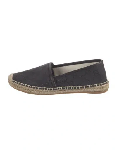 Pre-owned Gucci Gg Canvas Canvas Espadrilles In Black