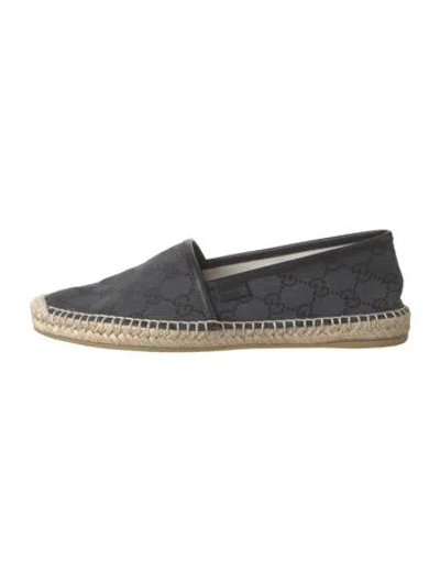Pre-owned Gucci Gg Canvas Canvas Espadrilles In Black