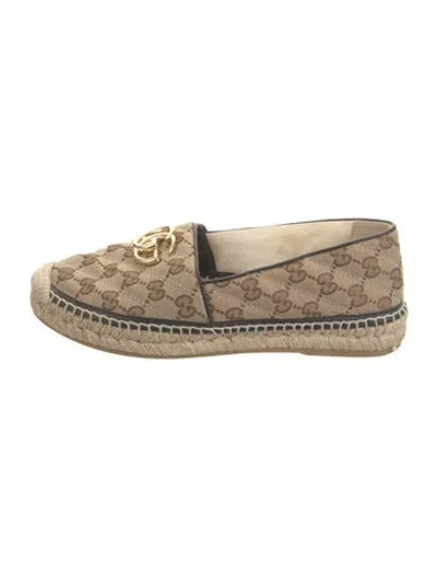 Pre-owned Gucci Gg Canvas Canvas Espadrilles In Brown