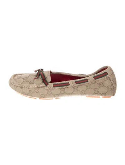Pre-owned Gucci Gg Canvas Canvas Espadrilles In Neutral