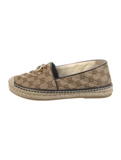 Pre-owned Gucci Gg Canvas Canvas Espadrilles In Neutral