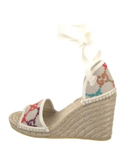Pre-owned Gucci Gg Canvas Canvas Espadrilles In Neutral