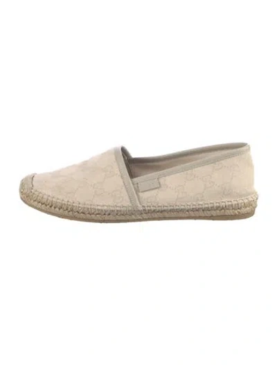 Pre-owned Gucci Gg Canvas Canvas Espadrilles In Neutral