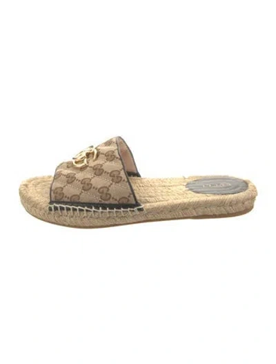 Pre-owned Gucci Gg Canvas Canvas Espadrilles In Neutral