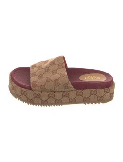 Pre-owned Gucci Gg Canvas Canvas Espadrilles In Neutral
