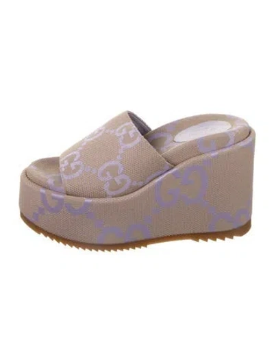 Pre-owned Gucci Gg Canvas Canvas Espadrilles In Neutral
