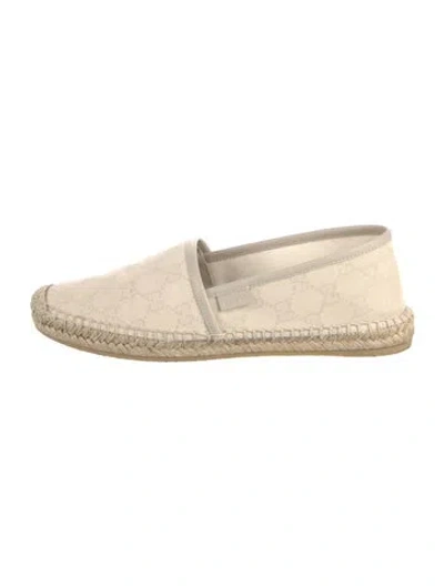 Pre-owned Gucci Gg Canvas Canvas Espadrilles In Neutral