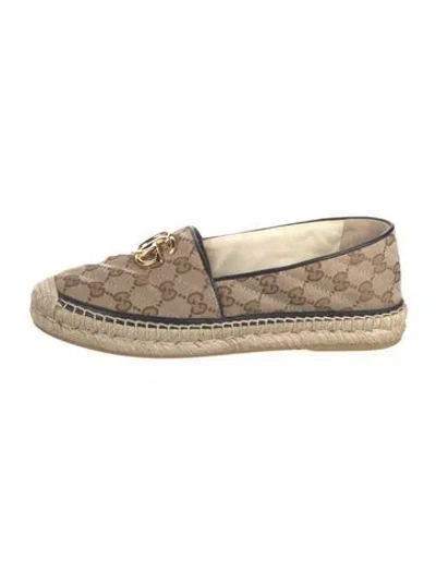 Pre-owned Gucci Gg Canvas Canvas Espadrilles In Neutrals