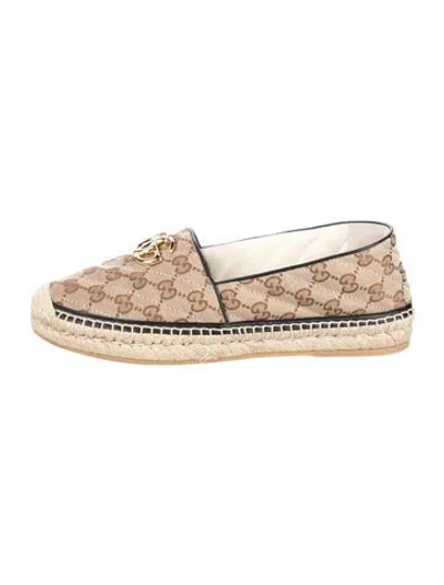 Pre-owned Gucci Gg Canvas Canvas Espadrilles In Neutrals