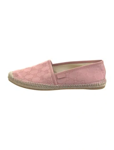 Pre-owned Gucci Gg Canvas Canvas Espadrilles In Pink