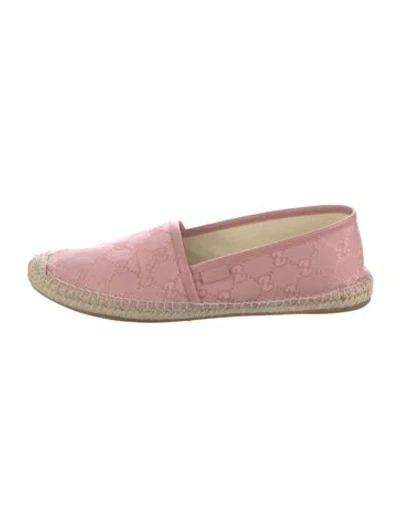 Pre-owned Gucci Gg Canvas Canvas Espadrilles In Pink