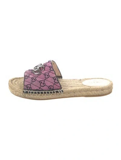 Pre-owned Gucci Gg Canvas Canvas Espadrilles In Pink